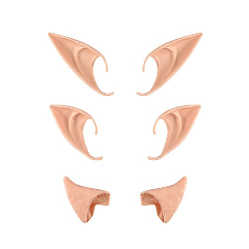 3 Pairs Latex Elf Ears Pixie Elf Ears Fairy Ears Soft Pointed Goblin Ears Cosplay Halloween Party...