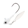 BUCKEYE LURES Single-Bladed Su-Spin Jighead with Willow Leaf Blade & Sharp Needle-Point Hook, Pearl, 1/2 oz | Durable Chip-Resistant Bass Fishing Bait
