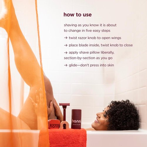 HANNI Shave Starter Set, Saftey Razor with Blades and Shaving Gel, Unisex Grooming Kit for Smooth, Soft Skin, Hair Removal Gift Set for All Skin Types, Burgundy