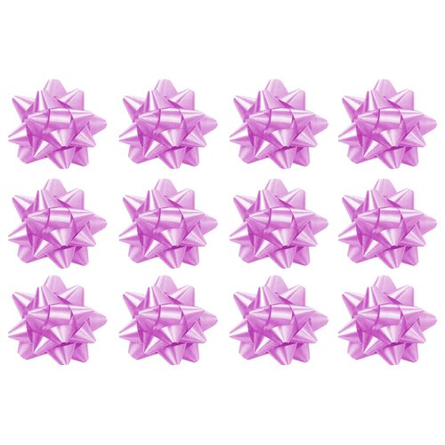 PMU Decorative Star Gift Bows Medium Lavender (12/Pkg) Pkg/1