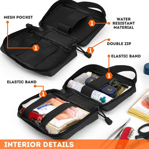 IronSeals Quick Detachable Tactical Molle Water Resistant Medical EMT Pouch, Military IFAK Pack First Aid Pouch, Rip-Away Medical First Aid Kit Pouch
