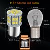 Melphan-Auto 1157 Led Brake Light Bulb, 12V-24V 1157 7528 2357 2057 BAY15D LED Replacement Light Bulb for Brake Tail Light for Car RV Trailer Boat, 54SMD 3014 Chipset White light, 4PCS