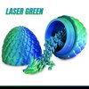 Generic 3D Printed Dragon in Egg, Full Articulated Dragon Crystal Dragon with Dragon Egg, Home Office Decor Executive Desk Toys, Adults Fidget Toys for Autism/ADHD, 12 Inches (Laser Green)