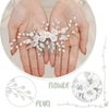 Unicra Flower Bride Wedding Hair Comb Leaf Silver Bridal Headpiece Pearl Hair Accessories Crystal Hair Piece Jewelry for Women and Girls (A Silver)