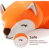 Niuniu Daddy Fox Stuffed Animals Not Weighted, Cute Big Lying Fox Plush Toy, 18.1in Kawaii Soft Plushies, Hugging Body Pillow for Christmas/Birthday/Party Gifts Presents for Kids Girls Boys Adults
