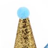 Stock Show Pet Cute Birthday Party Cone Hat and Bow tie Collar Set with Adjustable Headband and Pom-poms Topper for Small Medium Dogs Cats Pets, Blue