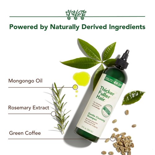 Thicker Fuller Hair Gentle Cleansing Shampoo - Hair Thickening, Clarifying Shampoo - Lightweight, Gentle Shampoo Formula - Natural Ingredients - 12 oz
