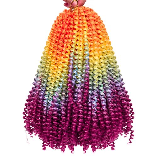 2 Pack Spring Twist Ombre Colors Bomb Twist Crochet Braids 8 inch Fluffy Soft Jamaican Bounce Syn...