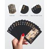 BIERDORF Diamond Waterproof Black Playing Cards, Poker Cards, HD, Deck of Cards (Gold Skull)