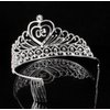 50-Year-Old Fifty Years Old Number 50 Birthday Party Austrian Rhinestone Crystal Tiara Crown With Hair Combs Cake Topper Queen Jewelry T803 Silver