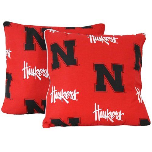 College Covers Pair Decorative Pillow, 2 Count (Pack of 1), Nebraska Cornhuskers