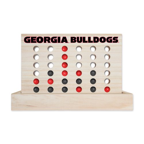 Rico Industries NCAA Georgia Bulldogs Wooden 4 in a Row Board Game Line up 4 Game Travel Board Games for Kids and Adults, Tan, 5.6 x 8.1