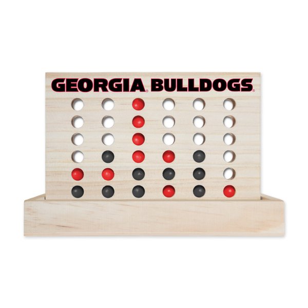 Rico Industries NCAA Georgia Bulldogs Wooden 4 in a Row Board Game Line up 4 Game Travel Board Games for Kids and Adults, Tan, 5.6 x 8.1
