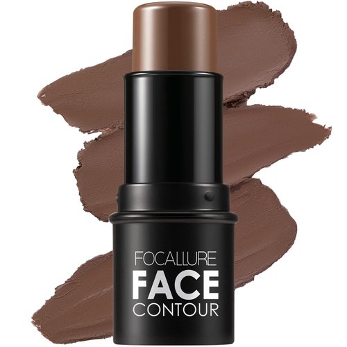FOCALLURE Cream Contour Stick, Matte Bronzer Stick, Professional Face Shaping & Contouring Stick Makeup, Easy to Apply with Buildable Coverage, Long Lasting & Waterproof, COCOA