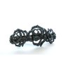 Bluish gray crystal black metal rose flower hair clip barrette