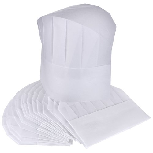 ESHATO Kids Chef Hats, Non-Woven Fabric Adjustable Home Kitchen Toque Cap Set for Cooking, Baking, Party Favors White