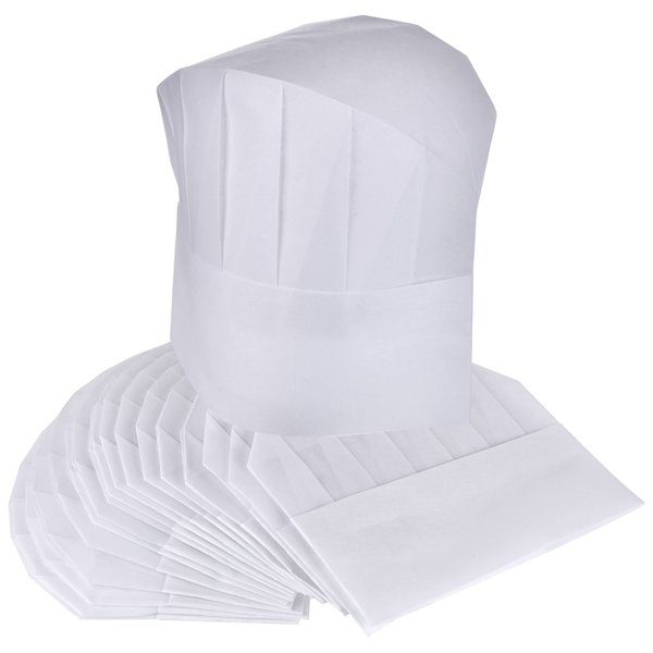 ESHATO Kids Chef Hats, Non-Woven Fabric Adjustable Home Kitchen Toque Cap Set for Cooking, Baking, Party Favors White