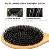 EAGLE FORTRESS Glidease Wood Boar Bristle Hair Brush with Nylon Refined Smooth Bristle for Women, Men, and Kids - Effortless Detangler Hair Brush Ideal for Thick, Thin, Fine All Hair (Bamboo)