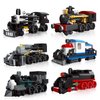Apostrophe Games 6 in 1 Steam Trains Building Block Set – 463 Pcs – Variety of 6 Trains, Unique Retro Style Model Set, Engineering & Construction Toys for Kids and Adults, Stocking Stuffer