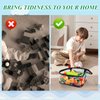 Milkary 6 Packs Clear Toy Storage Bags, 9.1”×6.1”×3.9” PVC Puzzle Storage Bags with Double Zipper, Waterproof Transparent Toy Bags Game Storage for Building Blocks Board Games Small Toys Puzzle Black