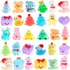 DIYDEC 40PCS Mini Christmas Luminous Figurines 40 Styles Christmas Resin Miniatures Glow in The Dark Tiny Figures to Hide Small Snowman Figures for Party Favors Bag Fillers Garden Dollhouse Decor