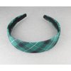Fashion Accessories Now green black white plaid headband 1 1/8 inches wide tartan fabric covered hair band plaid headband