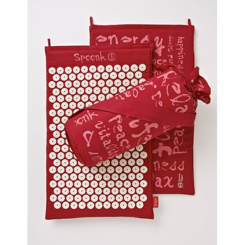 Spoonk Acupressure Eco Mat, Includes Sling Bag - Back & Neck Massager - Stress & Muscle Relief - Sleep Aid - Made With Cotton