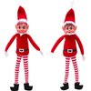 Toyland® Elves Behavin Badly - Set of 2-12 Inch Girl Elf & Boy Elf Soft Toys with Long Legs, Soft Body & Vinyl Head - Christmas Novelty Toys