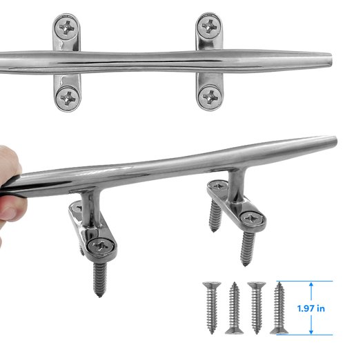 Boat Cleat 10 inch 316 Stainless Steel 2 Pack, Boat Cleats Open Base,Cleats for Boat,Boat Dock Cleats Include Stainless Steel Screws