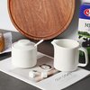 ONTUBE Porcelain Sugar and Creamer Set of 3,Ceramics Cream Pitcher, Sugar Bowl with Lid and Spoon (Bright White)