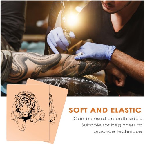 10pcs Tattoo Practice Skin, maseyboc Tattoo Skin Practice Double Sides Flexible, Fake Skin Tattoo for Tattoo Supplies, Practice Skin for Practicing for Beginners and Experienced Artists Blank