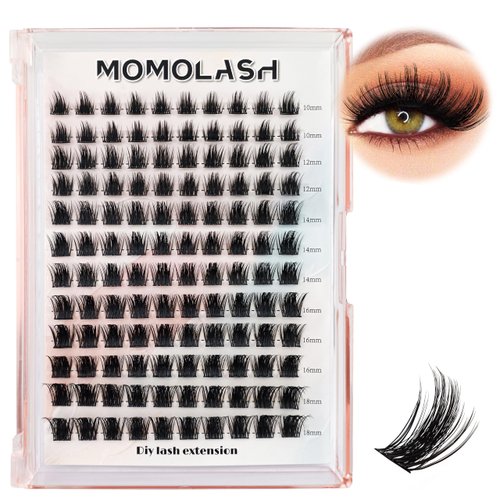 Fluffy Lash Clusters Eyelash Extension Manga Lash Clusters 10-18mm D Curl Anime Eyelash Extensions 120pcs Wispy Eyelash Clusters Individual False Lashes DIY at Home, by Momolash