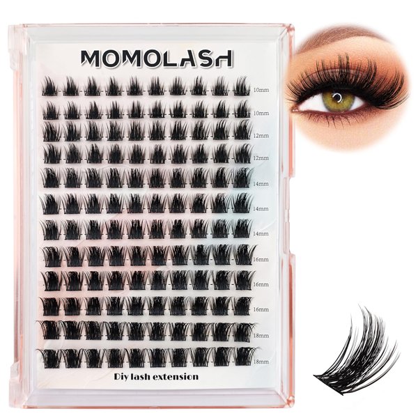 Fluffy Lash Clusters Eyelash Extension Manga Lash Clusters 10-18mm D Curl Anime Eyelash Extensions 120pcs Wispy Eyelash Clusters Individual False Lashes DIY at Home, by Momolash