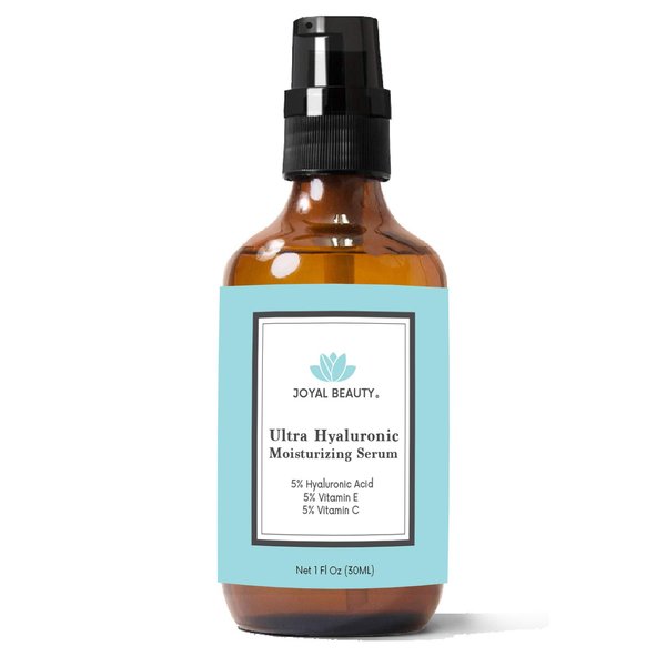 Ultra Hyaluronic Acid Serum for Face Skin 170 kDa with Vitamin C E Jojoba Oil by Joyal Beauty. Best Anti Aging Moisturizing Skin Serum For Supple Younger Look.