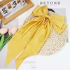 PQZKLDP 2PCS Silky Satin Hair Bows Big Versatile Hair Bows Cute Clips for Girls & Women Yellow Hair Bow Ribbons Oversized Long Tail Metal Clips Bowknot Aesthetic Hair Accessories (PD 213)