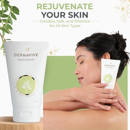 Dermavive Gentle Facial Cleanser for Women & Men (4.05 oz) Deep Cleansing Hydra Cleanser Face Wash for Dry Skin, All Skin Types | Refreshing Non-Irritating Hydrating Facial Wash Daily Face Cleanser