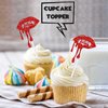 18pcs Red Glitter Halloween Have a Bite Dessert Cupcake Topper Zombie Vampire Fantasy Horror Theme Decor Supplies Boy Girl Man Woman Happy Birthday Party Decorations