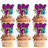 18pcs Glitter Bowling Ball Dessert Cupcake Topper Bowling Rolling into 8 Theme Decor Supplies Boys Girls Happy 8th Birthday Party Decorations