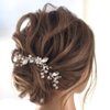 YBSHIN Pearl Bride Wedding Hair Pins Silver Crystal Hair Pieces Rhinestone Hair Clips Bridal Hair Accessories for Women and Girls (Pack of 3)