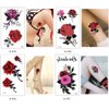Glaryyears Flower Realistic Temporary Tattoos, Small Tiny Fake Rose Tattoo Stickers, 25 Pack for Women Girls Adults Makeup on Body Face Hand Finger Arm Neck Wrist, Sexy Party Supplies Favors