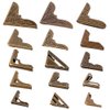 PH PandaHall Book Corners, 60 pcs 15 Styles Iron Corner Protectors Guard Edge Cover, Metal Cover Pad for Junk Journals Jewelry Case Box Book Scrapbooking Albums Menus Furniture, Antique Bronze