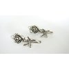 Generic 2 small silver rose flower leaf metal alligator hair clip for fine thin hair