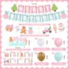 Christmas Birthday Party Decorations, Christmas Gingerbread Man Merry Birthday Party Banner Cake Topper Latex Balloons for Winter Holiday Xmas Theme Boys Girls Birthday Party Supplies