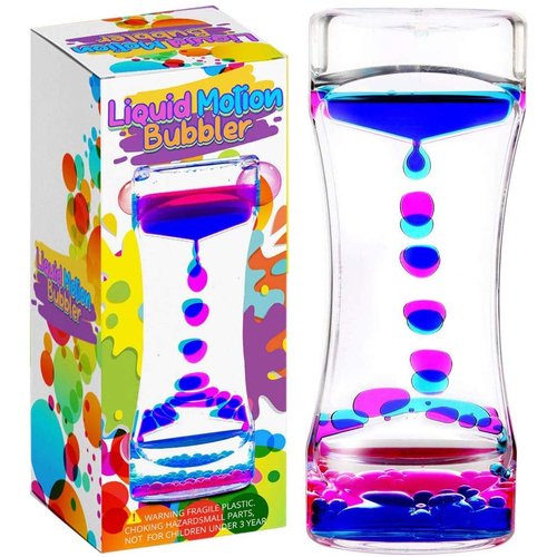 LIVOND Liquid Motion Bubbler Sensory Timer, 2 Minute – Big Calming Sensory Bubble Toy for Kids with Autism ADHD Anxiety or Special Needs (Single Pack)