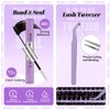 WENDY Lashes Clusters DIY Eyelash Extension Kit - D Curl 40D & Bottom Lashes with Bond and Seal Tweezers Black Cluster Eyelash Extensions Wispy Soft Individual Lashes, Suitable for Beginners, 10-16 MM