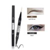 Vtrem 2 in 1 Microblade Eyebrow Pen + Eyeliner Latest Fork-tips Tattoo Eye Brow Pencil with Black Liquid Eyeliner Double-headed Waterproof Stay All Day Eyebrow Pencils and Eye Liner (#01 Light Brown)