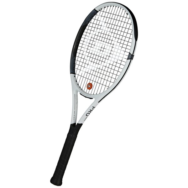 Dunlop Sports PRO 265 Pre-Strung Tennis Racket, 1/4 Grip, White/Black