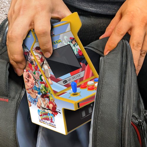 My Arcade Super Street Fighter II Micro Player Pro: Retro Arcades 2 Games in 1, Portable Game, 6.75" Tiny Arcade Machine, Video Game Collectible