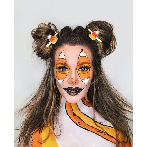 6PCS Halloween Hair Clips for Women Enamel BOO Witch Hat Candy Corn Hairpins Set Beaded White Orange Yellow Corn Alligator Metal Clips Halloween Costume Party Hair Accessory