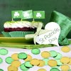 Lippbest St Patricks Day Gold Coins, 120 Pcs Gold and Green Lucky Coins Plastic Shamrock Leprechaun Coins, St Patricks Day Decorations for Irish St. Patrick's Day Party Table Decorations